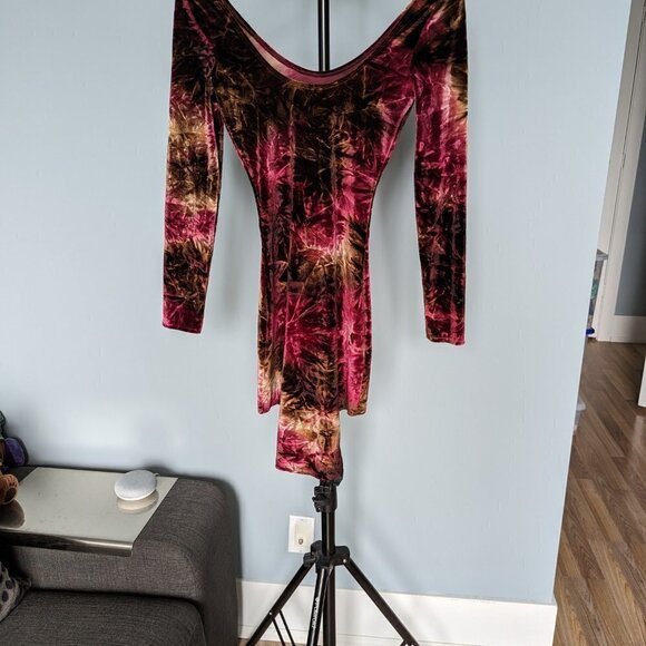 Rare Michelle Uberreste Crushed Velvet / Velour Long Sleeve Dress - Picture 3 of 9